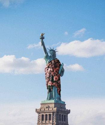 collage of the statue of liberty